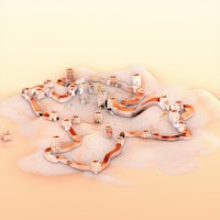 a 3d model of a desert map