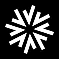 a white snowflake on a black background